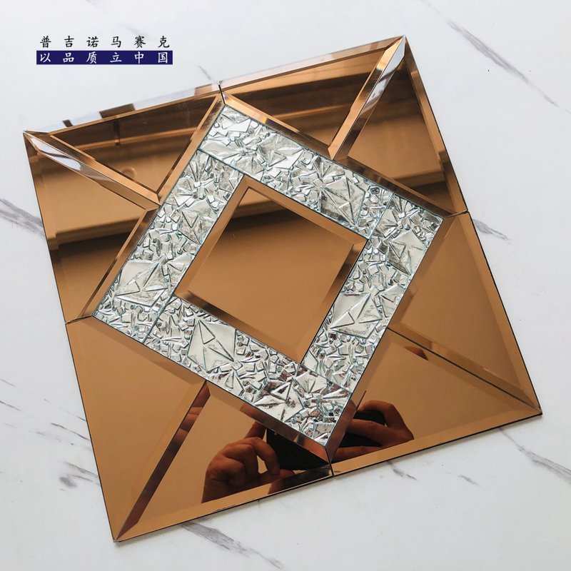 CM-MR-282 Rose Gold Crackle Diamond Mirror Mosaic Tile mosaic tile
