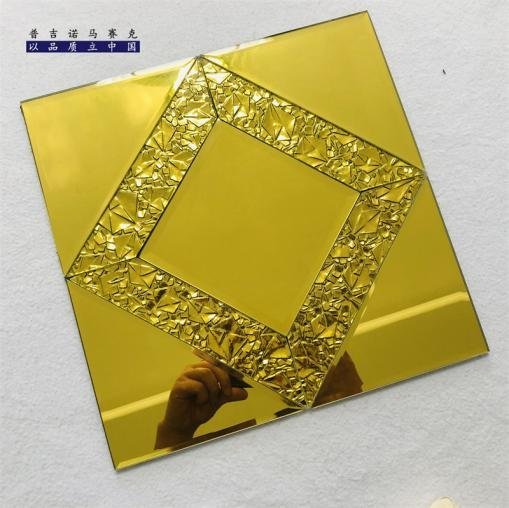CM-MR-285 Gold Glitter Diamond Mirror Mosaic Tile mosaic tile