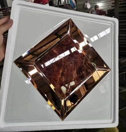CM-MR-289 Bronze Pyramid Frame Mirror Mosaic Tile mosaic tile