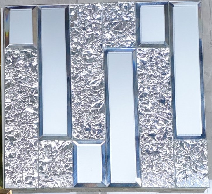 CM-MR-290 Silver Crackle Strip Mirror Mosaic Tile mosaic tile