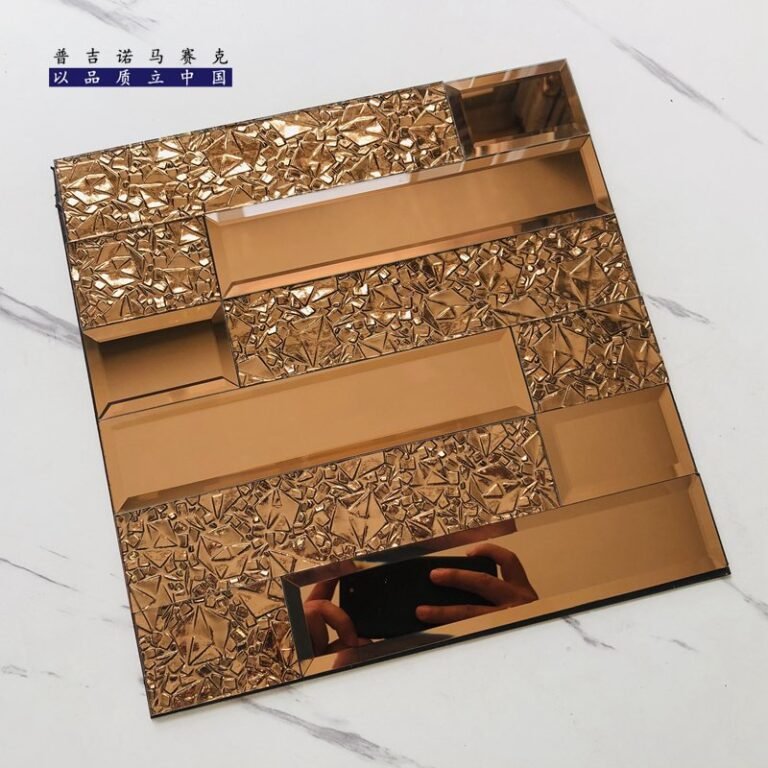 CM-MR-291 Rose Gold Textured Mirror Mosaic Tile mosaic tile
