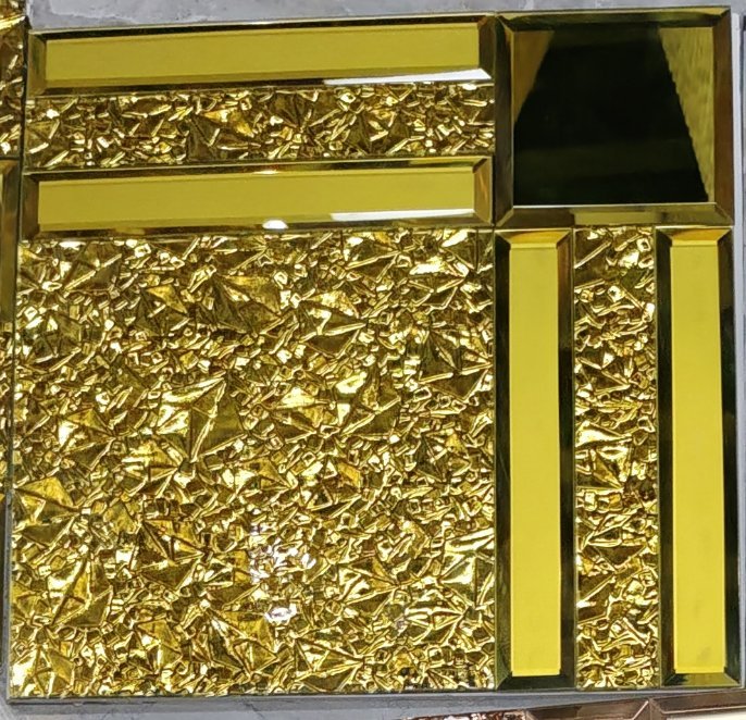 CM-MR-293 Gold Crackle and Black Mirror Mosaic Tile mosaic tile