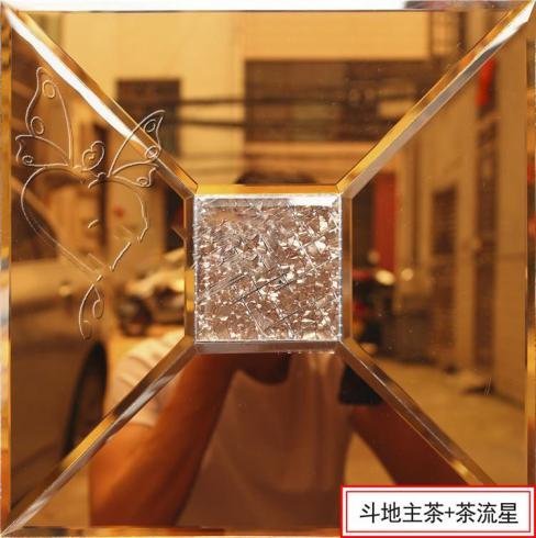 CM-MR-295 Bronze Glitter Pyramid Mirror Mosaic Tile mosaic tile