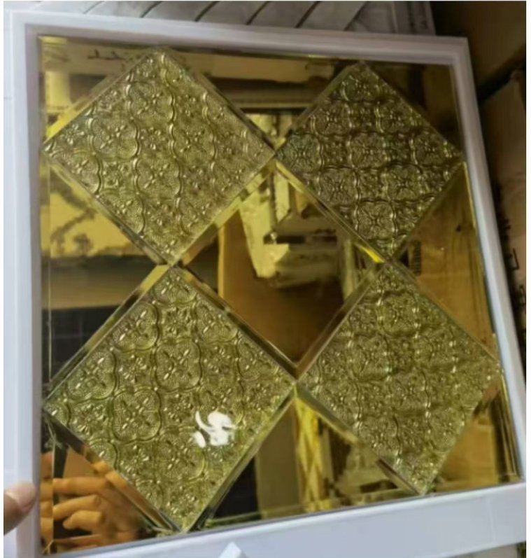 CM-MR-298 Gold Crackle Square Mirror Mosaic Tile mosaic tile