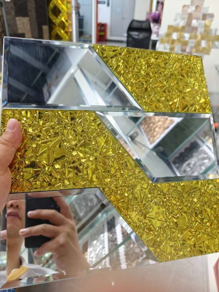 CM-MR-302 Gold Glitter Mirror Mix Mosaic Tile mosaic tile