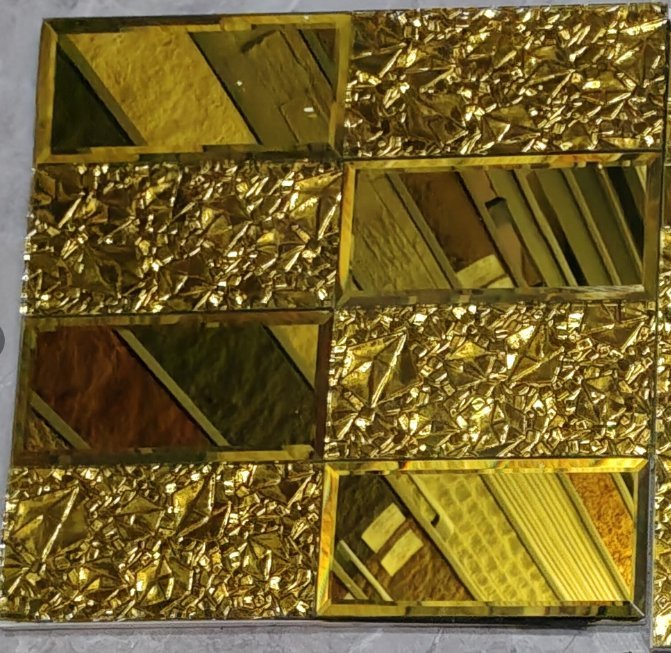 CM-MR-312 Gold Crackle Brick Mirror Mosaic Tile mosaic tile