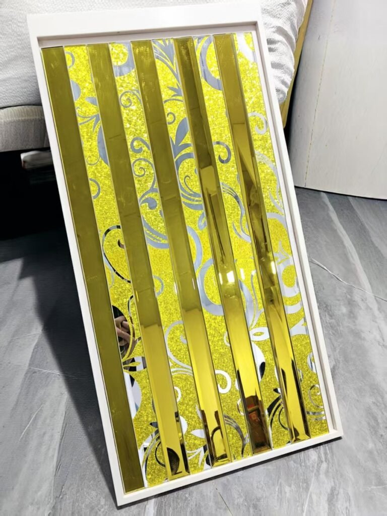 CM-MR-340 Gold and Silver Strip Mirror Mosaic Tile mosaic tile