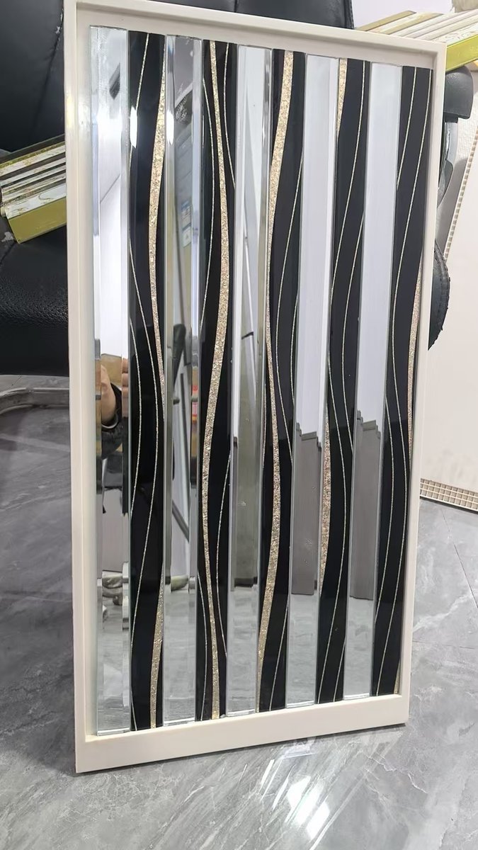 CM-MR-341 Black and Bronze Strip Mirror Mosaic Tile mosaic tile