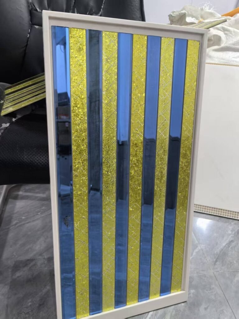 CM-MR-343 Gold and Blue Strip Mirror Mosaic Tile mosaic tile