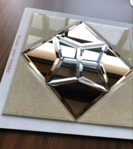 CM-MR-351 Gold and Silver Star Mirror Mosaic Tile mosaic tile