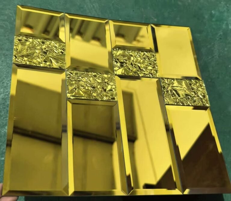 CM-MR-357 Gold Diamond Mix Mirror Mosaic Tile mosaic tile
