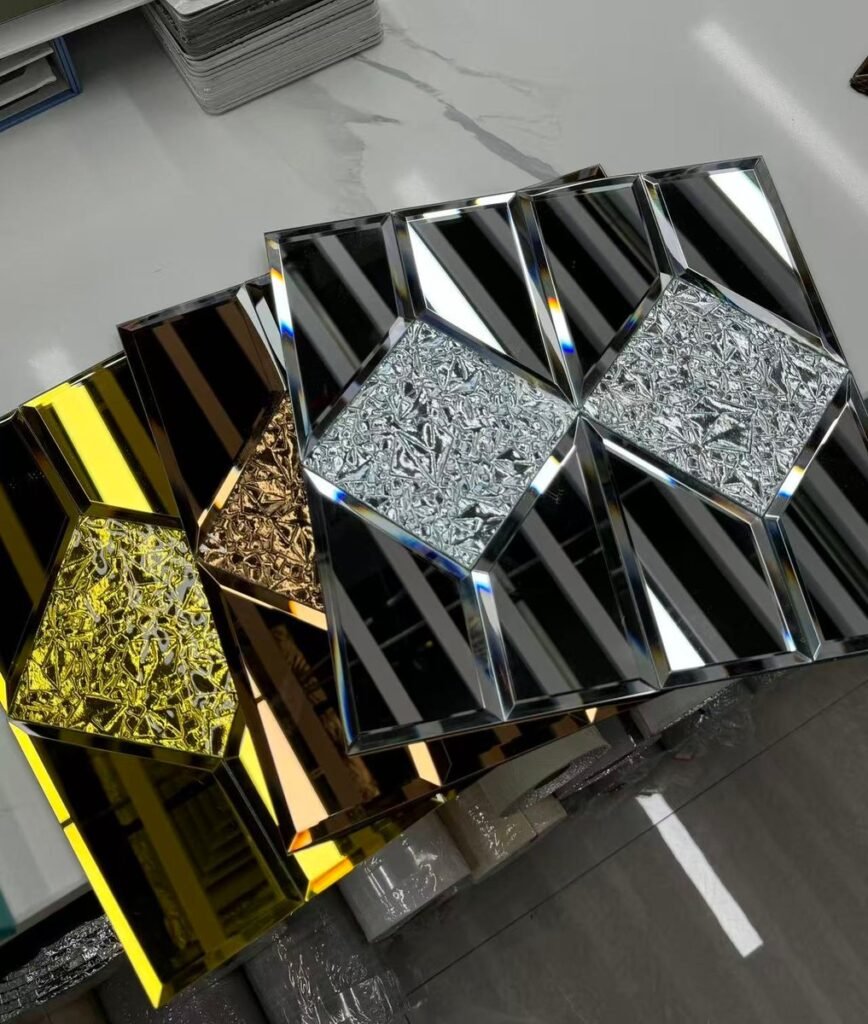 CM-MR-358 Black and Silver Diamond Mix Mirror Mosaic Tile mosaic tile