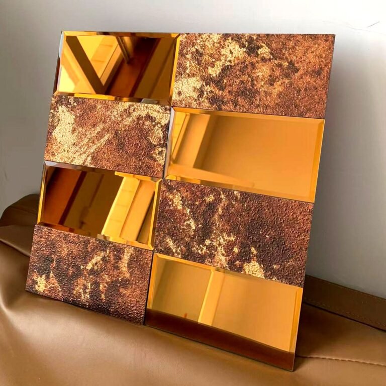 CM-MR-359 Gold and Bronze Square Mirror Mosaic Tile mosaic tile