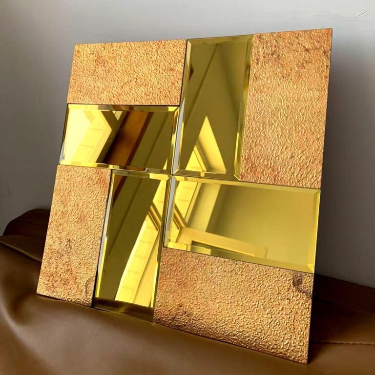 CM-MR-365 Gold and Rose Textured Mirror Mosaic Tile mosaic tile