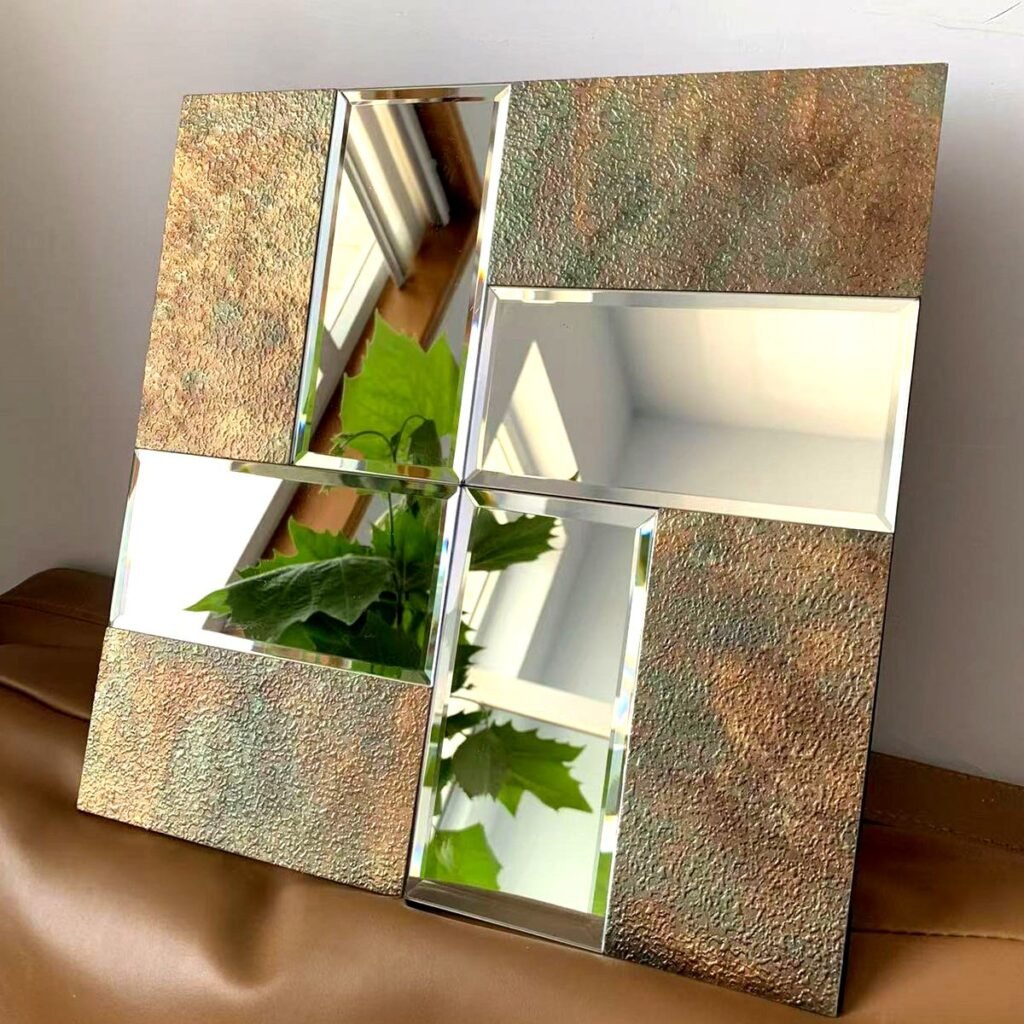 CM-MR-366 Silver and Rustic Patterned Mirror Mosaic Tile mosaic tile