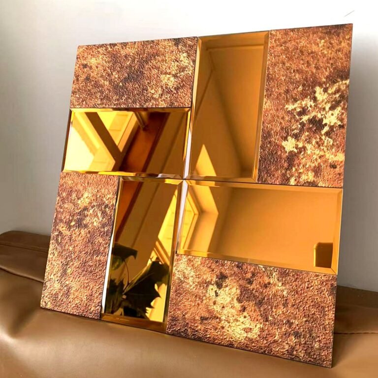 CM-MR-369 Gold and Rose Marble Mirror Mosaic Tile mosaic tile