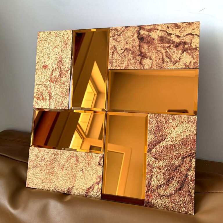 CM-MR-372 Rose Gold and Gold Textured Mirror Mosaic Tile mosaic tile