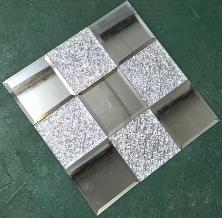 CM-MR-377 Silver Glitter Square Mirror Mosaic Tile mosaic tile