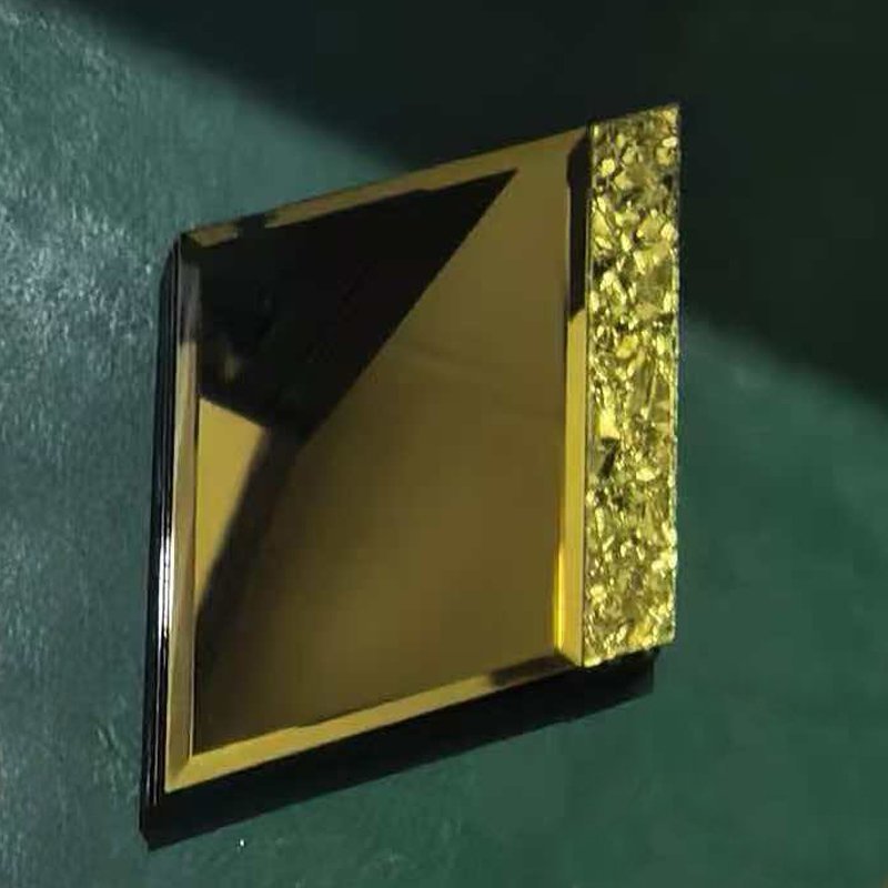CM-MR-380 Gold and Silver Crackle Diamond Mirror Mosaic Tile mosaic tile