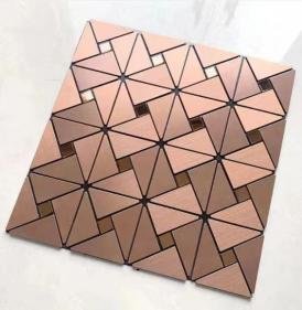 Rose Gold Triangle Metal Mosaic Tile mosaic tile