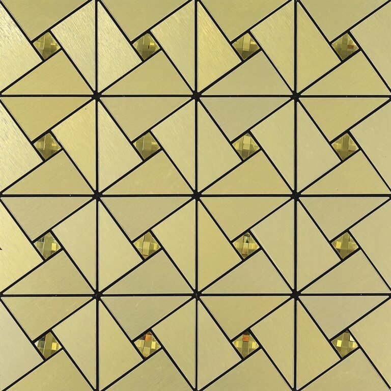 Gold Weave Triangle Metal Mosaic Tile mosaic tile