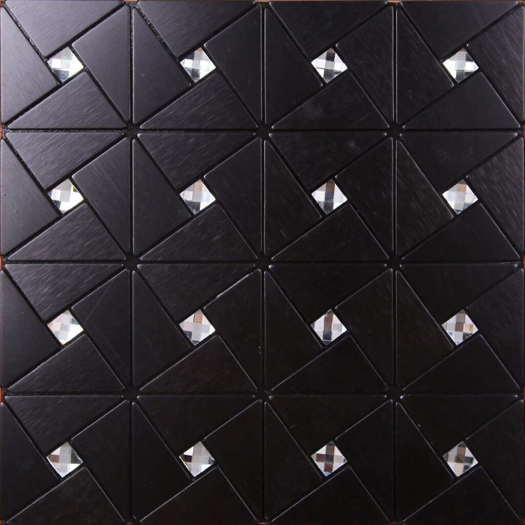 Black Square Metal Mosaic Tile mosaic tile