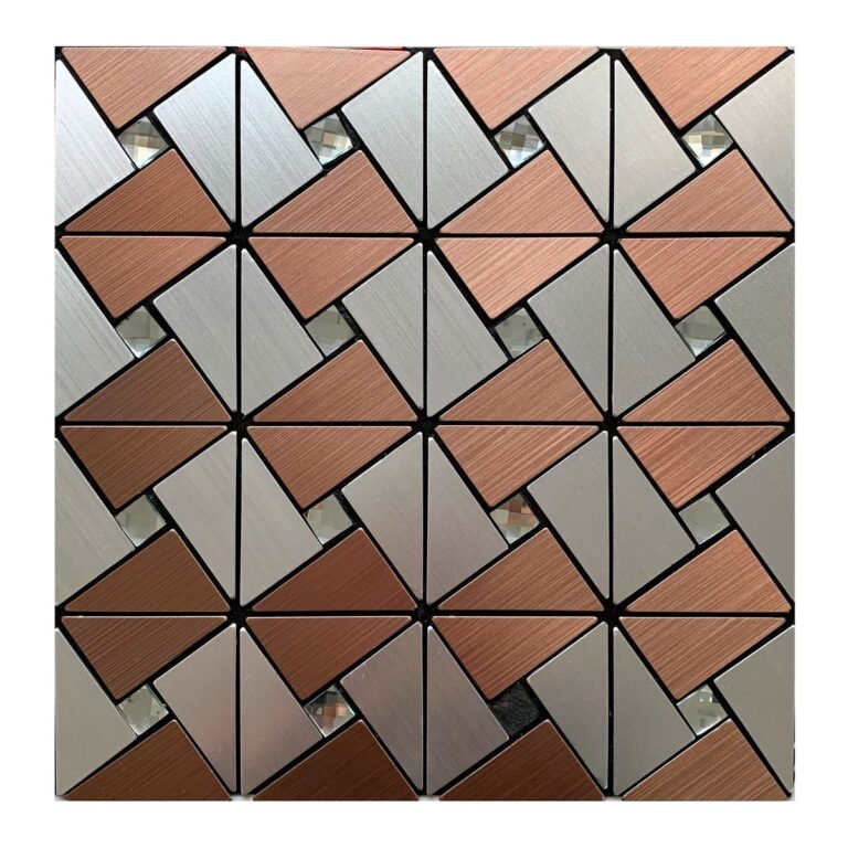 Rose Gold and Silver Triangle Metal Mosaic Tile mosaic tile
