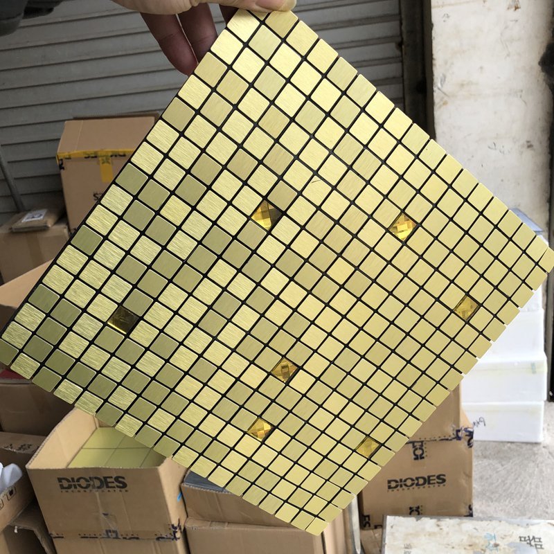 Gold Square Metal Mosaic Tile mosaic tile