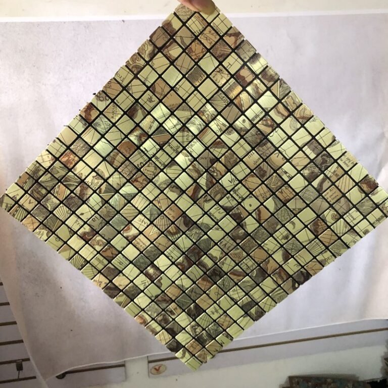Olive Green Square Metal Mosaic Tile mosaic tile