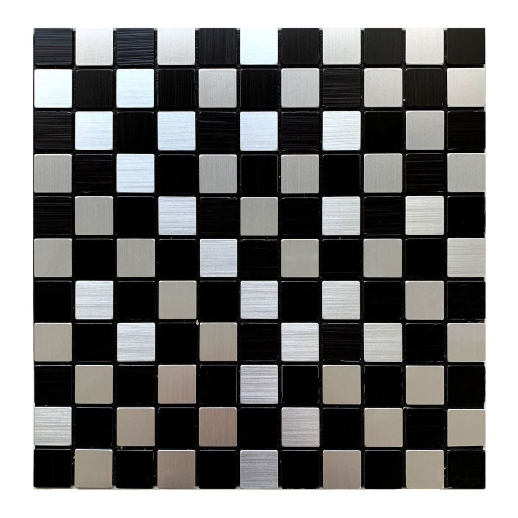 Black and White Square Metal Mosaic Tile mosaic tile