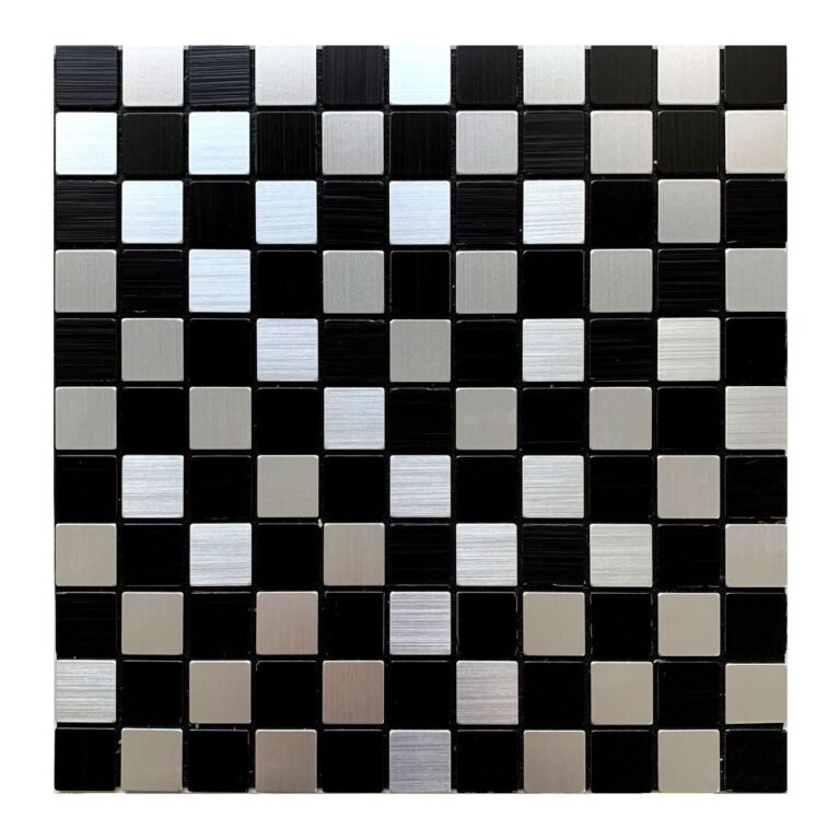 Black and White Square Metal Mosaic Tile mosaic tile