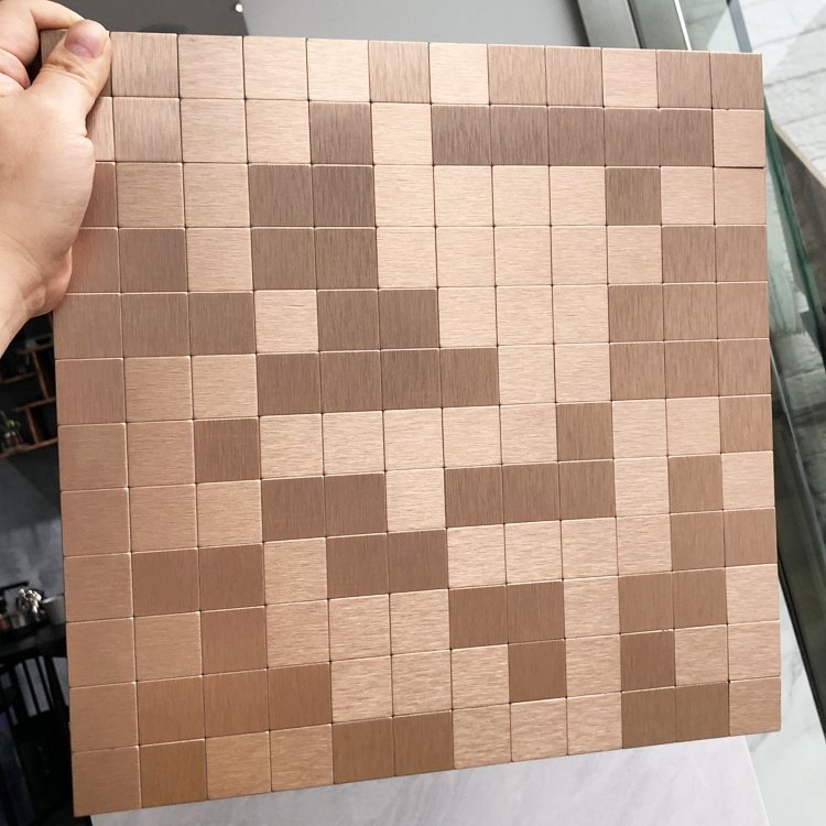 Rose Gold Square Metal Mosaic Tile CM-MT-047 mosaic tile