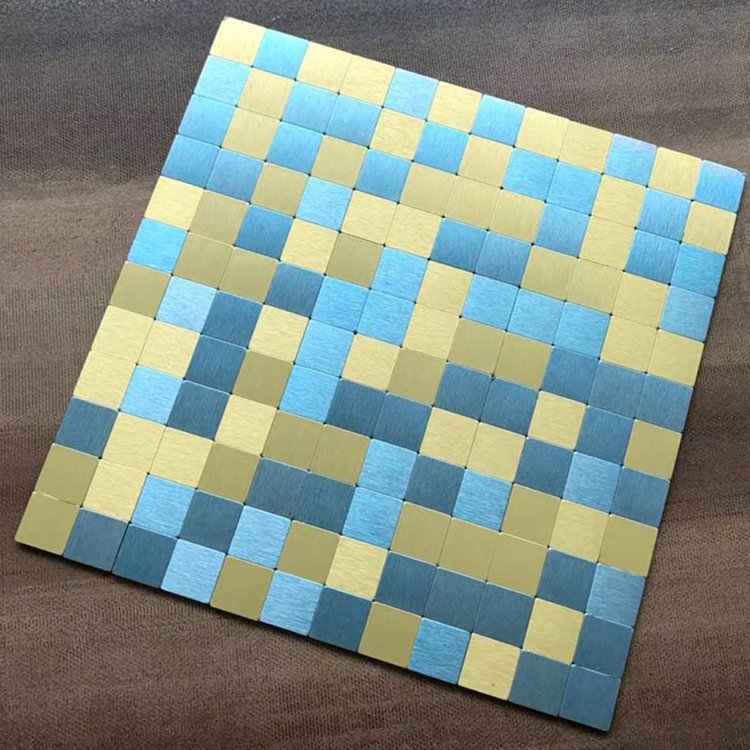 Blue and Yellow Square Metal Mosaic Tile mosaic tile