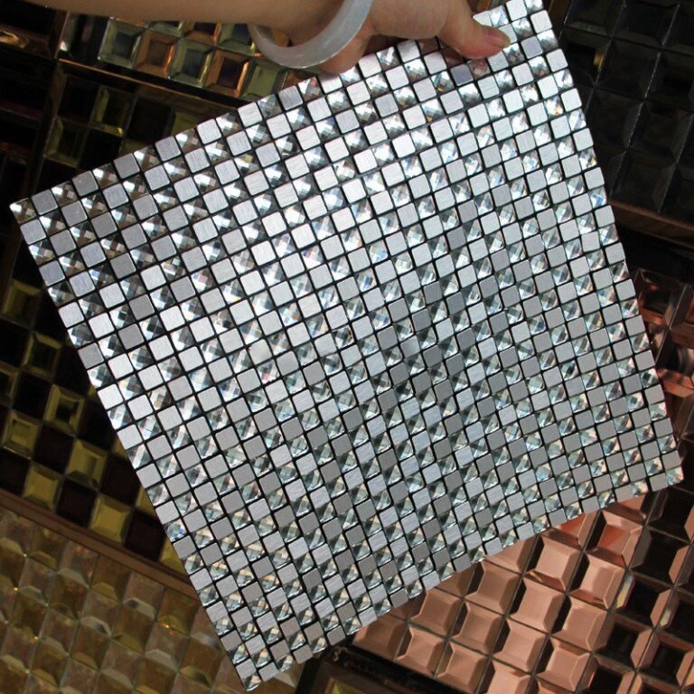 Black and Silver Dotted Metal Mosaic Tile mosaic tile
