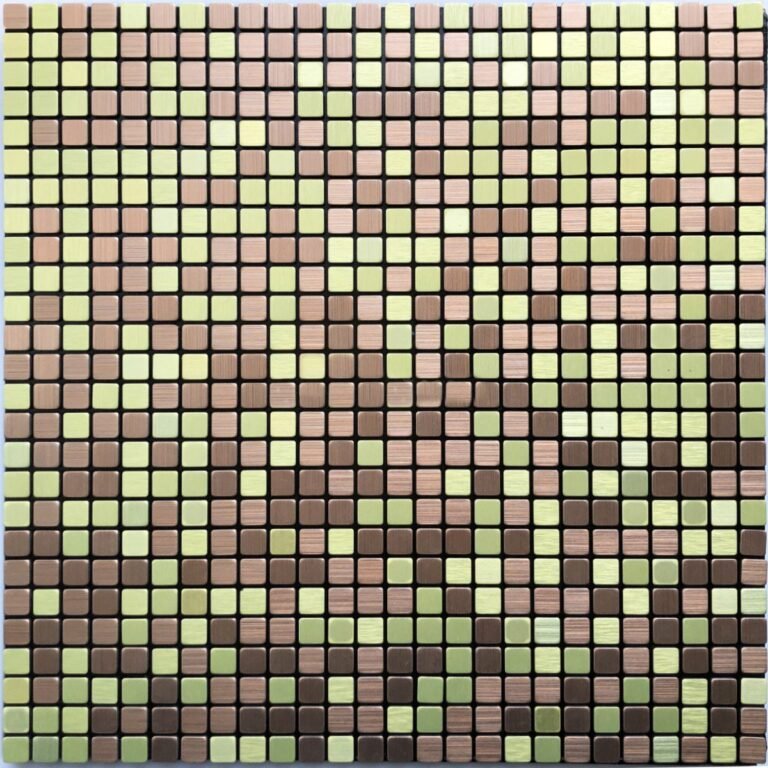 Multi-Tone Green Square Metal Mosaic Tile mosaic tile