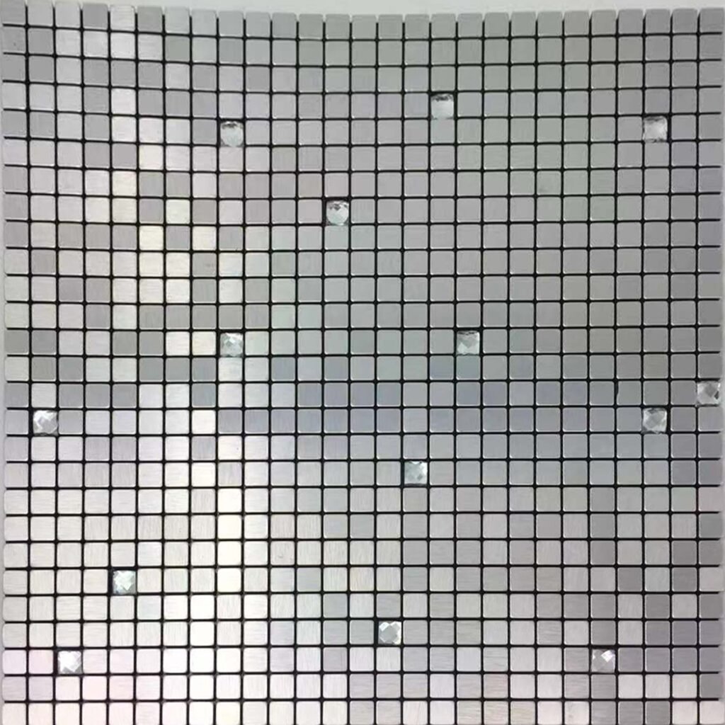 Silver Blue Square Metal Mosaic Tile mosaic tile