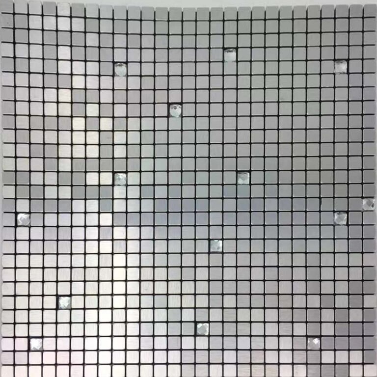 Silver Blue Square Metal Mosaic Tile mosaic tile