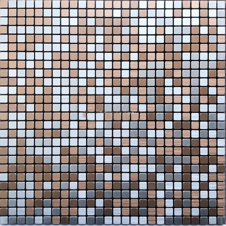 Multi-Tone Copper Silver Square Metal Mosaic Tile mosaic tile