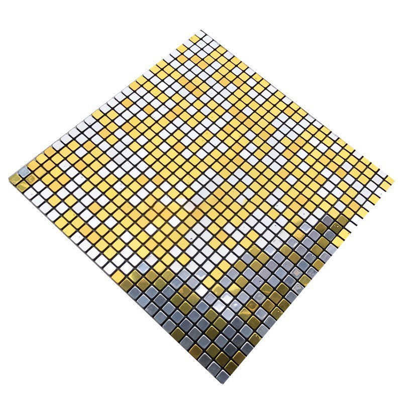Gold and Blue Square Metal Mosaic Tile mosaic tile