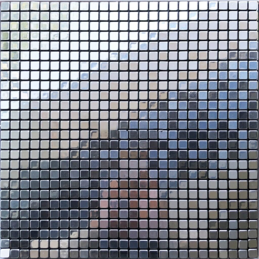 Blue and Silver Square Metal Mosaic Tile mosaic tile