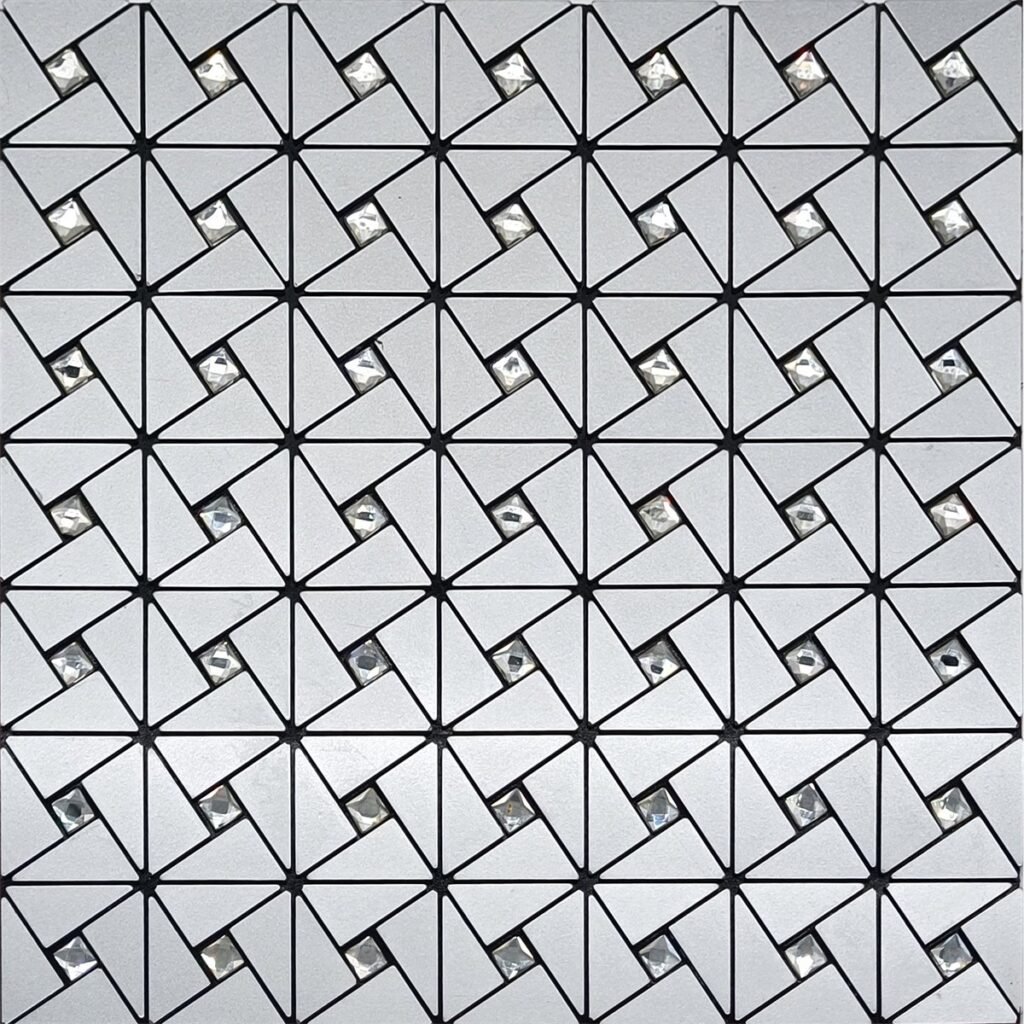 White and Black Triangle Metal Mosaic Tile mosaic tile