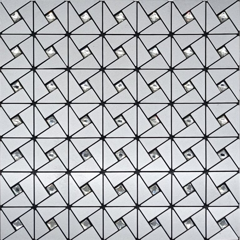 White and Black Triangle Metal Mosaic Tile mosaic tile