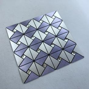 Purple and Silver Triangle Metal Mosaic Tile mosaic tile