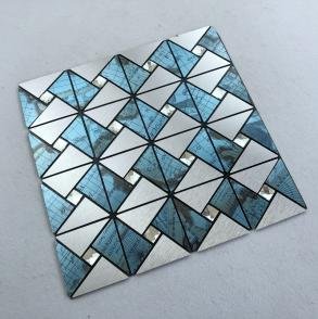 Blue and Silver Triangle Metal Mosaic Tile mosaic tile