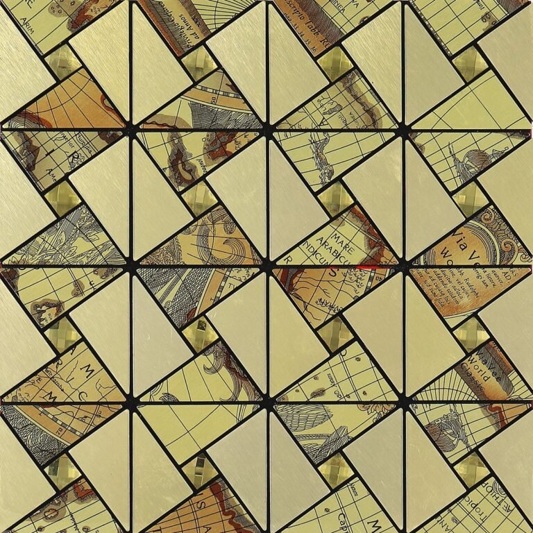 Olive Green Ornamental Metal Mosaic Tile mosaic tile