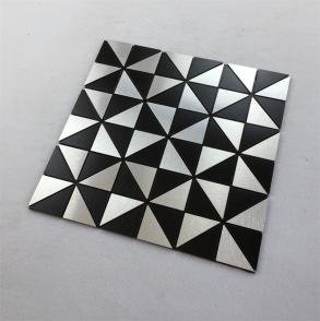 Black and White Triangle Metal Mosaic Tile mosaic tile