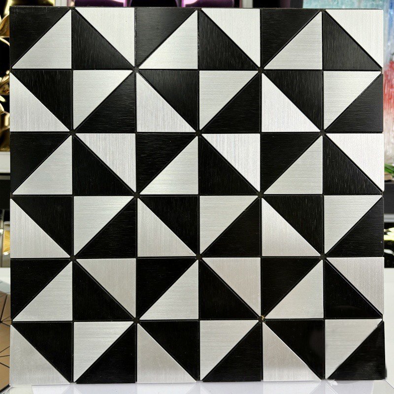 Black and White Triangle Metal Mosaic Tile CM-MT-101 mosaic tile