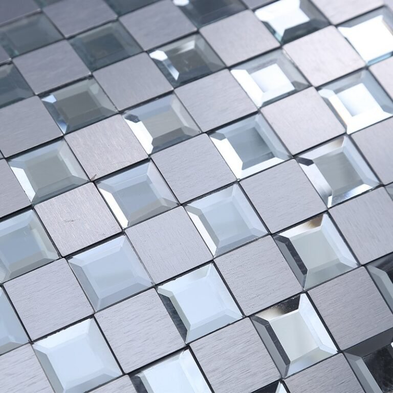 Silver Blue Square Metal Mosaic Tile CM-MT-105 mosaic tile