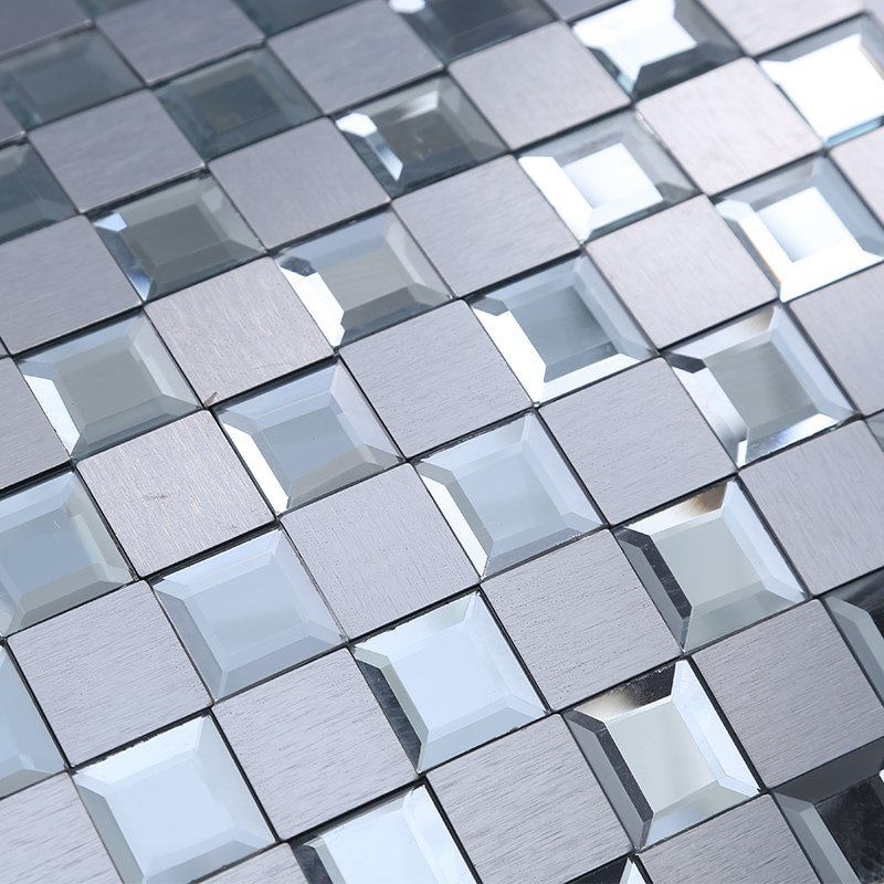 Silver Blue Square Metal Mosaic Tile CM-MT-105 mosaic tile
