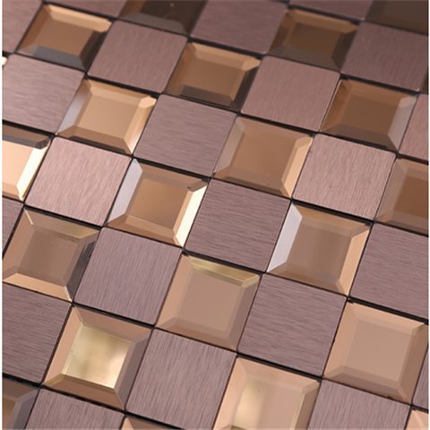 Rose Gold Square Metal Mosaic Tile CM-MT-106 mosaic tile